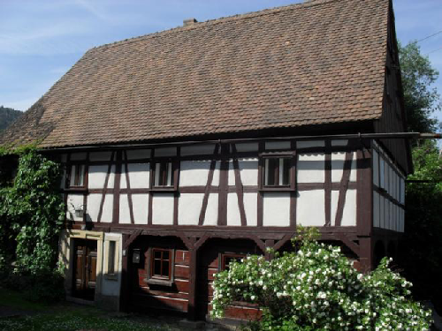 Hrázděný dům Hrázděný dům vesnice Waltersdorf